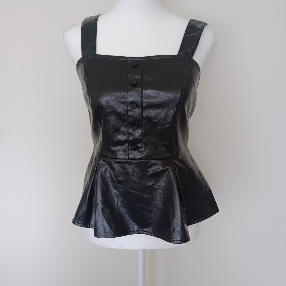 babydoll leather tank top w/ buttons